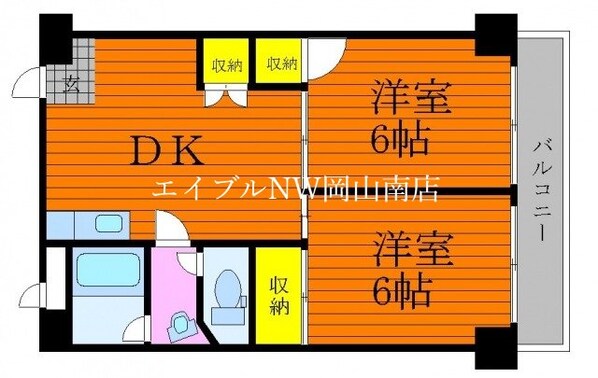 大元駅 徒歩18分 5階の物件間取画像